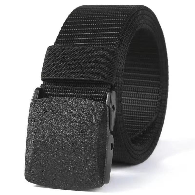 Men's Military Tactical Belt with Automatic Buckle Multifunctional Outdoor Hunting High-Quality Nylon Canvas High Waist