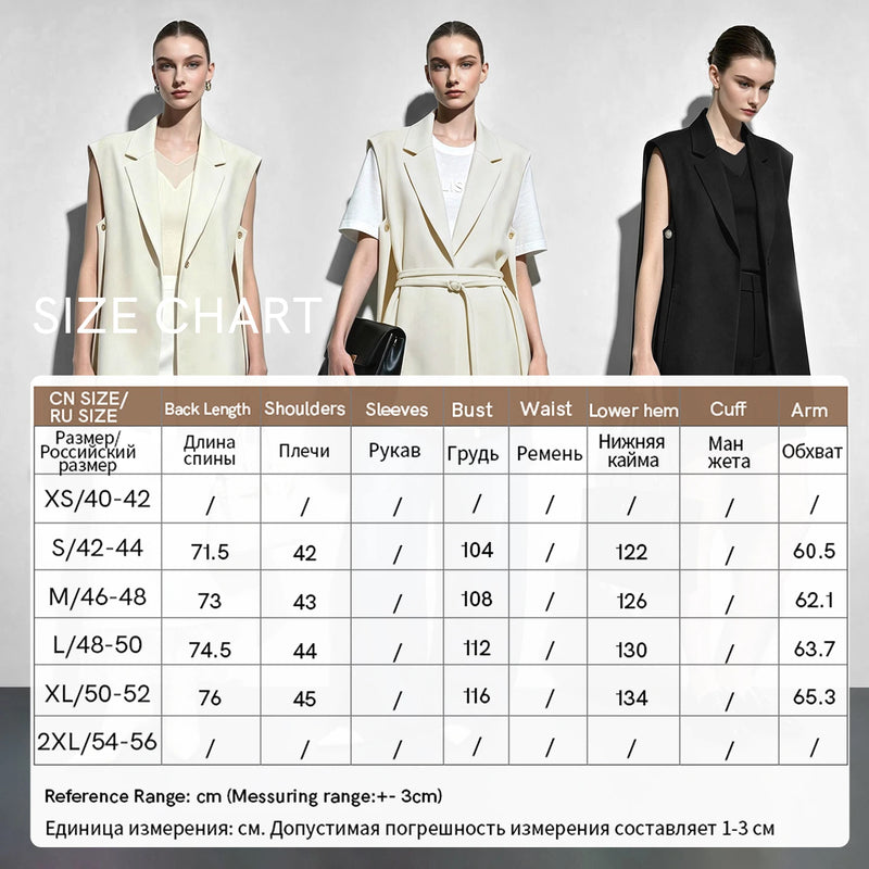 Amii Women Lapel Collar Vest Jacket Loose Long Draped Construction Minimalist Commuter Coats Woman Autumn Outfit 2026 12623085