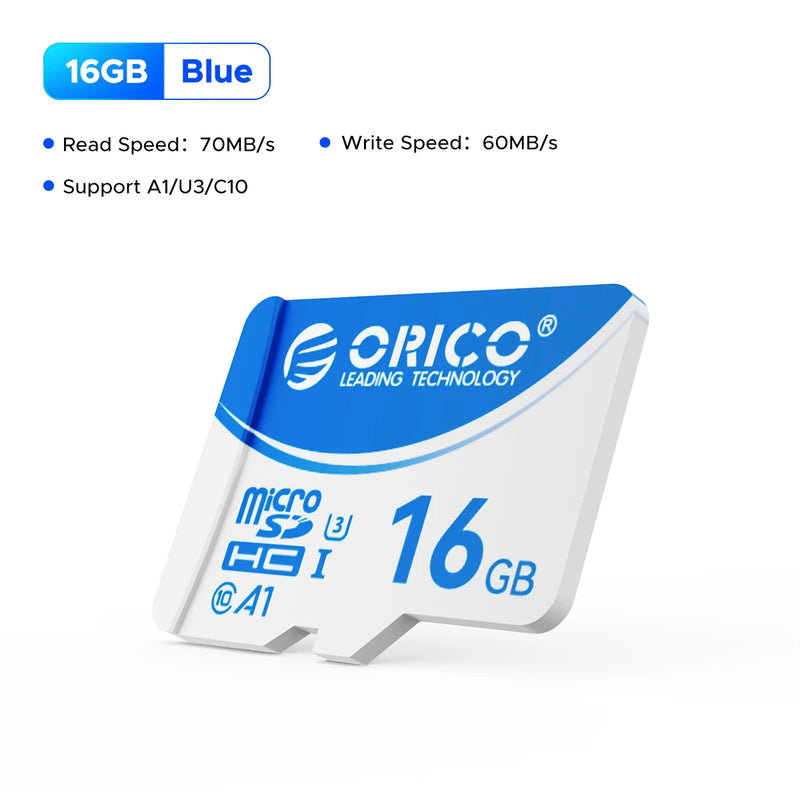 ORICO T3 128GB microSDXC UHS-I Memory Card, 70MB/s Read, 60MB/s, 4K UHD Recoding, U3, Class10, V30, A1, Micro SD for Camera