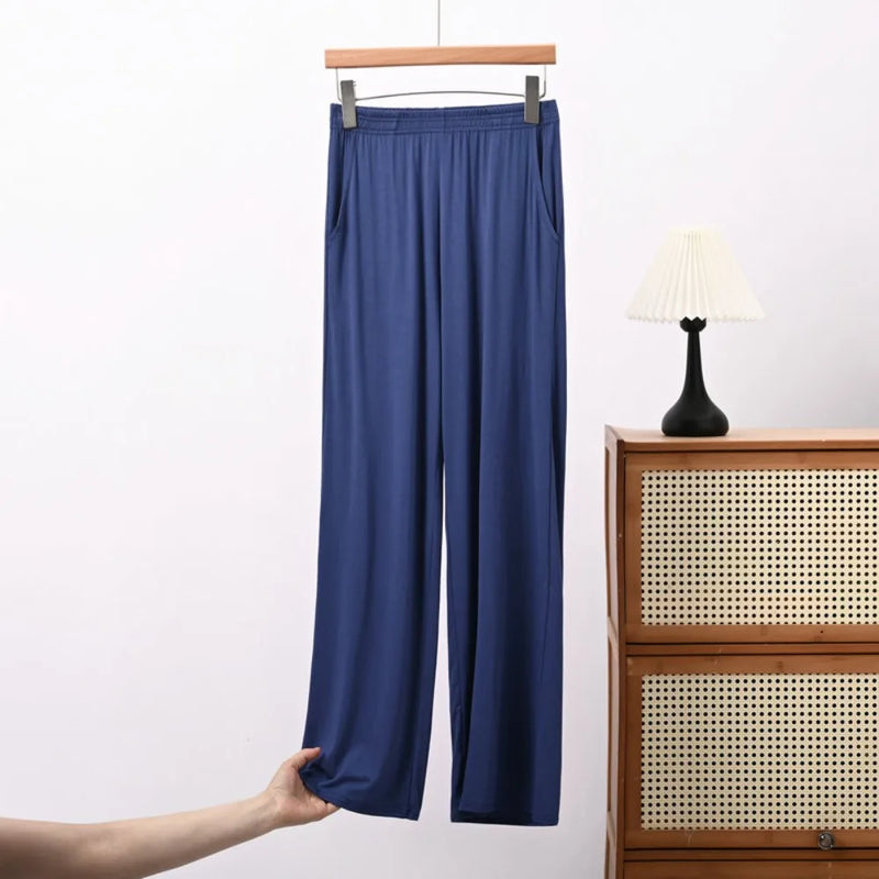 Thin Pajamas Pants Summer Lounge Bottoms Soft Home Trousers XL-8XL Large Sleeping Pants Solid Color Sleepwear Pants for Women
