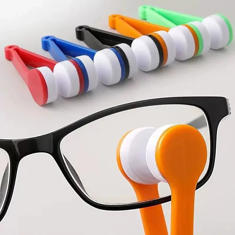 Suede Portable Glasses Cloth Handy Cleaning Wiping Tool with Clip Scratch-Free Lens Care