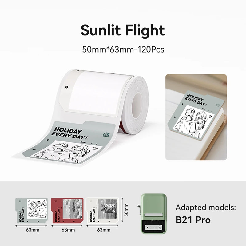 NiiMbot 300 DPI B21 Pro Thermal Printer Cardboard Label High-definition Photo Printing Sticker Photo Paper With Adhesive Backing