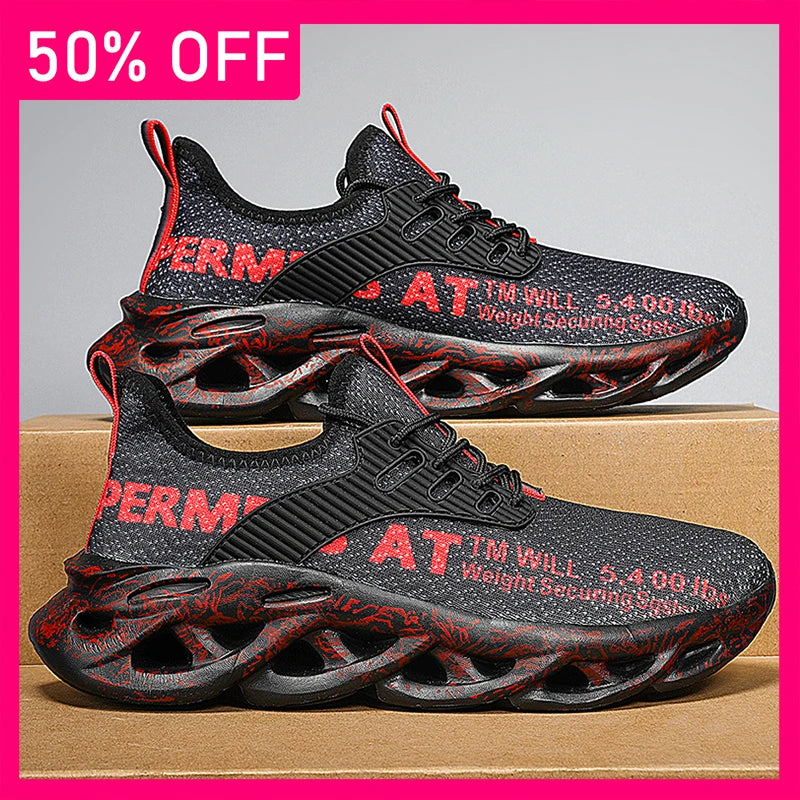 Men Sports Shoes New Mesh Breathable Ultralight Casual Running Shoes Soft Sole Rebound Shock-absorbing Fashion Fitness Shoes