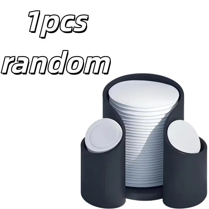 1pcs random Cotton Pad & Swab Organizer – 2-Compartment Glossy Tray, Space-Saving for Bathroom Desk