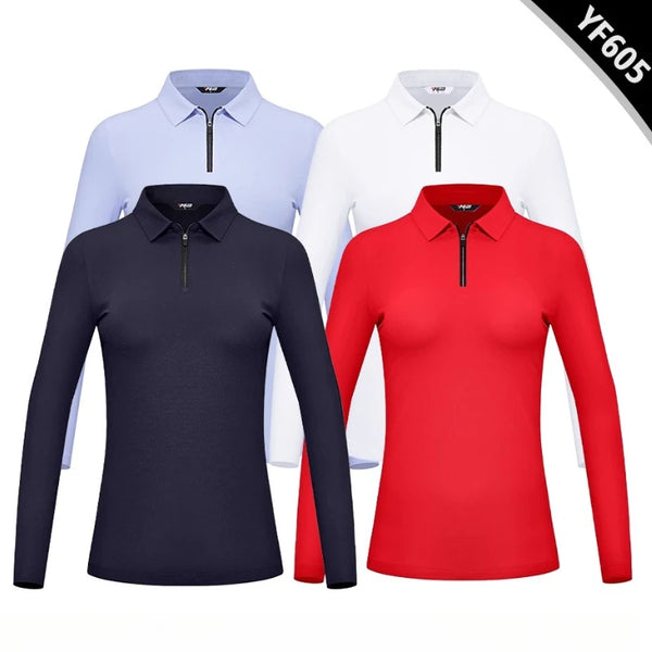 PGM Women Golf Trainning T Shirts Team Clothing Long Sleeve Polo Shirt YF605