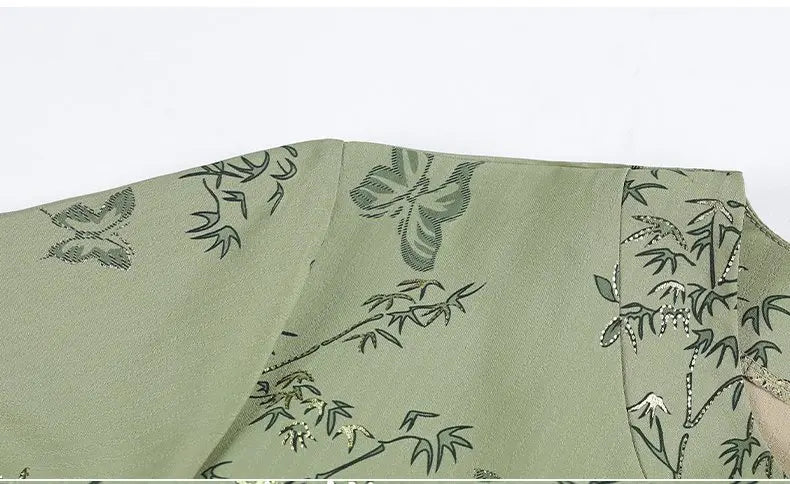 ឈុតខោដៃខ្លី ទំហំ XL-5XL ធ្វើពីកប្បាសរ៉ាយ៉ុង ឈុតគេងពីរដុំសម្រាប់ម្តាយវ័យកណ្តាល សម្លៀកបំពាក់នៅផ្ទះធម្មតាសម្រាប់ស្ត្រី