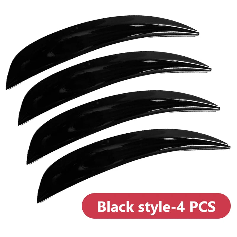 SEAMETAL 4pcs Wheel Eyebrow Anti-collision Strips Decorative Sticker Black/Carbon Fiber Decorative Strips Anti-scratch Mud Guard