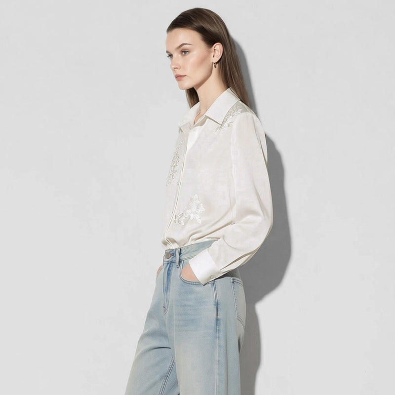 Amii 2026 Autumn Shirts Loose Fit Flip Collar Long Sleeve Office Elegant Blouse Casual Chic Tops Modern Woman Clothing 12623014