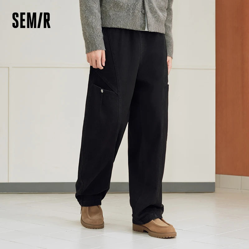 ខោបុរស Semir ធម្មតា កប្បាស ជើងត្រង់ រលុង សមល្មម អាចប្រើប្រាស់បានច្រើនយ៉ាង រដូវរងាថ្មី ឆ្នាំ២០២៦ ស្លៀកប្រចាំថ្ងៃ ស្ទីលធម្មតាក្នុងទីក្រុង ស្លៀកពាក់ប្រចាំថ្ងៃ