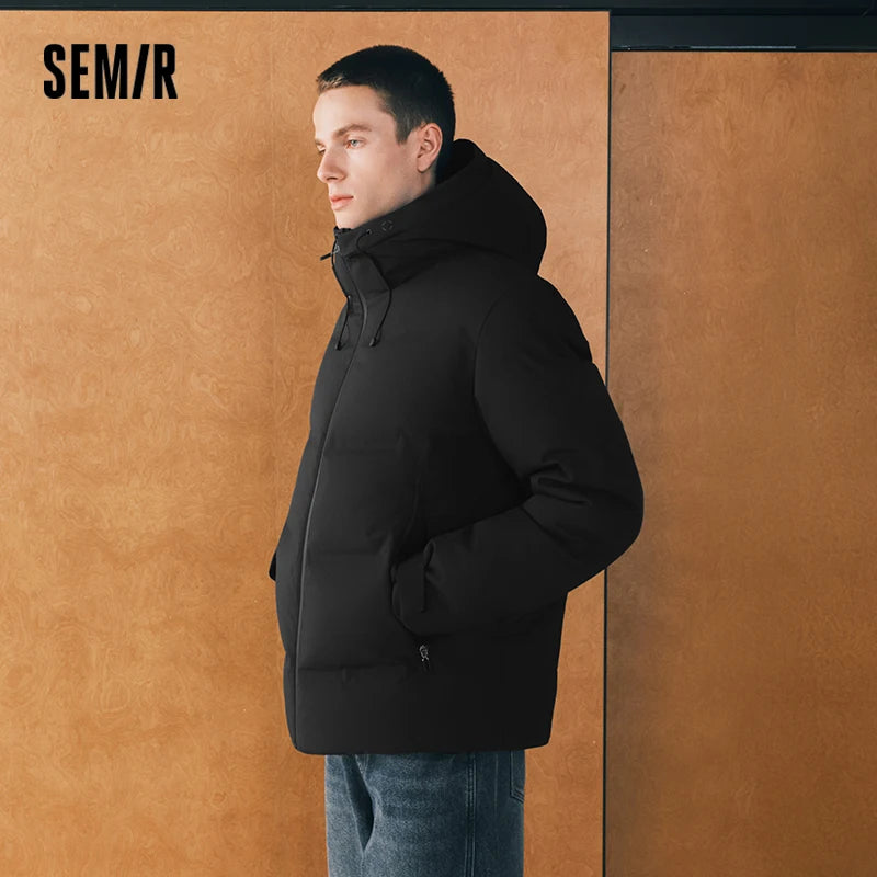 Semir Men Down Jacket Water Repellent Windproof Shell 90 Percent Down Fill Seamless Bonded Heavyweight Build 2026 Winter