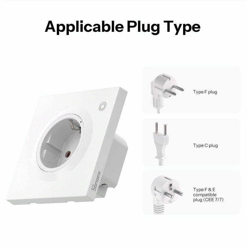 SONOFF Orb Socket Type F/Type E Matter Over WiFi EU Smart Wall Plug Energy Monitor Electricity Bill Tracking Overload Protection
