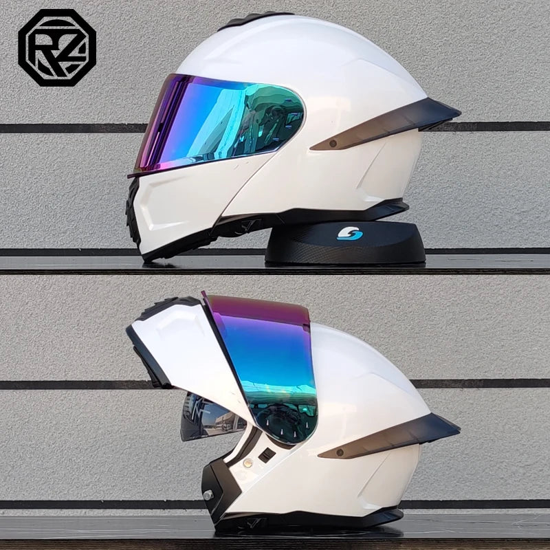 ORZ Motorcycle Helmet Dual Visor Modular Flip up Full Face Helmet for Adult Men and Women DOT Approved