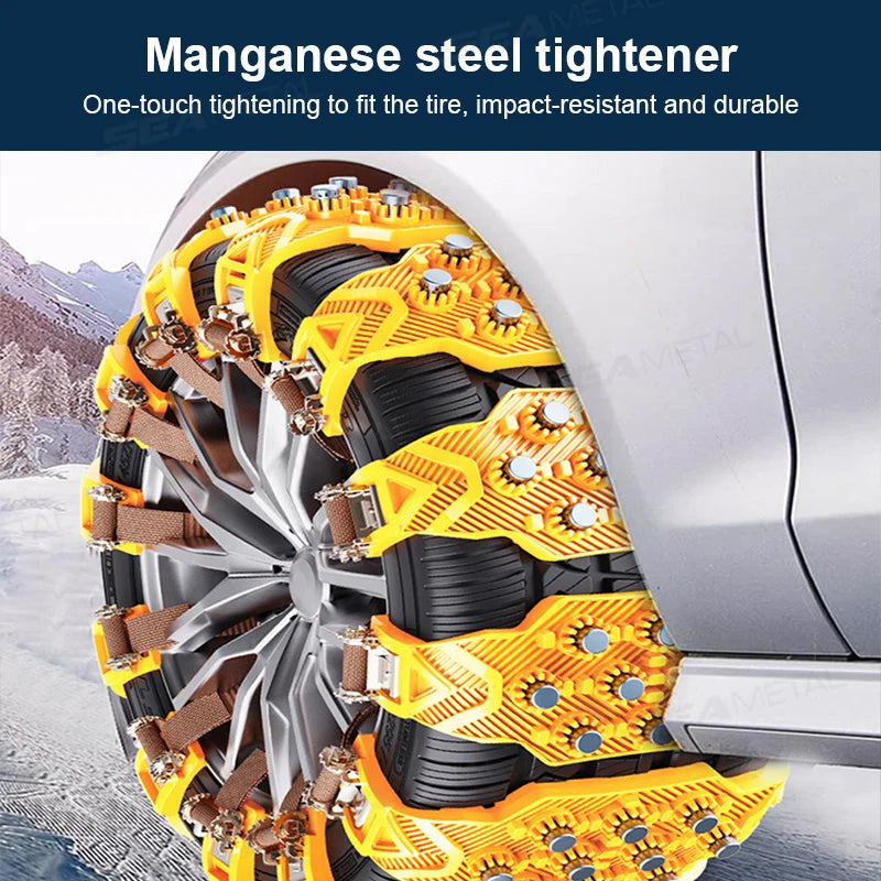 SEAMETAL 4PCS Anti-skid Chains Wheel Tyre Cable Belt Car Winter Tire Wheels Snow Chains Snow Tire Winter Outdoor Emergency Tools