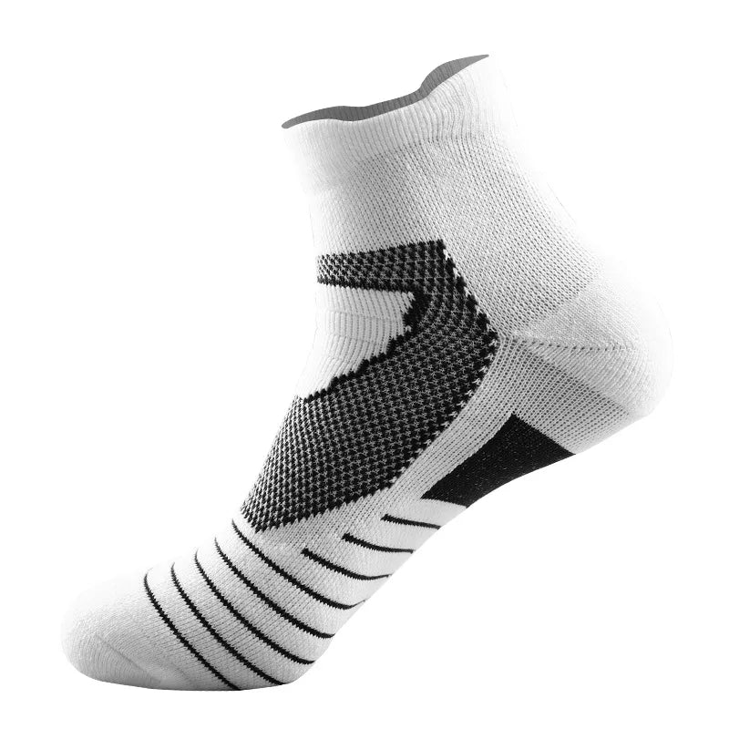 WRELS 1/2/3 Pairs Athletic Ankle Socks Cushioned Moisture Wicking No Show Socks Seamless Non‑Slip Breathable Running Sports Sock