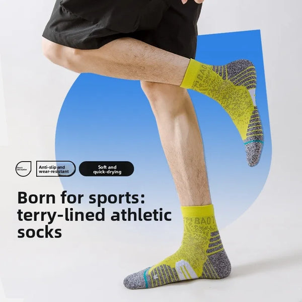 WRELS 1/2/3 Pairs Compression Running Socks Cushioned Athletic Ankle Socks Men Women Arch Support Moisture Wicking Fitness Socks