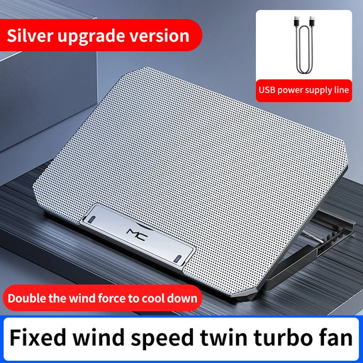 MC Q100 17inch Gaming Laptop Cooler Fan Led Screen Two USB Port 2600RPM Laptop Cooling Pad Notebook Stand For Laptop WHITE