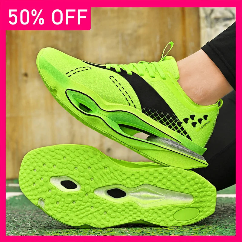 Unisex Sports Shoes Teenagers Outdoor Running Anti Slip Cushioning Professional Racing Training Shoes New Rebound Running Shoes