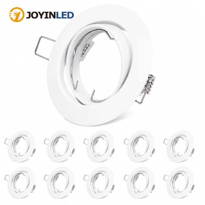 JOYINLED 1/10PCS Round Recessed LED Downlight Frame Adjustable Ceiling Light Fixture GU10 MR16 Bulb Holder Trim Spotlight