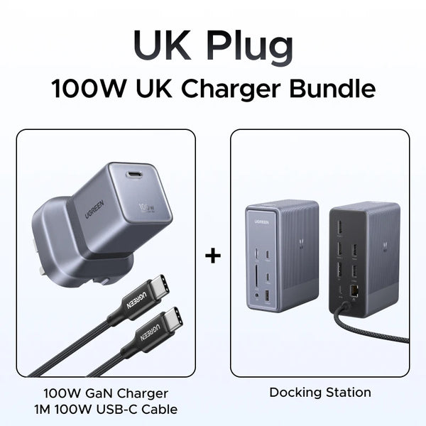 UGREEN 13-in-1 USB C HUB Docking Station DisplayPort 4K120Hz 2xHDMI 2.5G RJ45 USB3.2 10Gbps Data PD140W Charging for Laptop PC