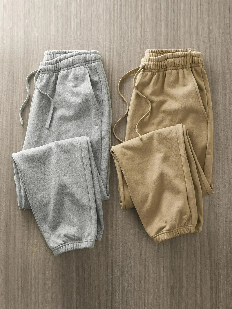 DUKEEN 500G Heavyweight Men Sweatpants Spring and Autumn 100% Cotton Loose Casual Sport Jogger Pants Men's Drawstring Trouse