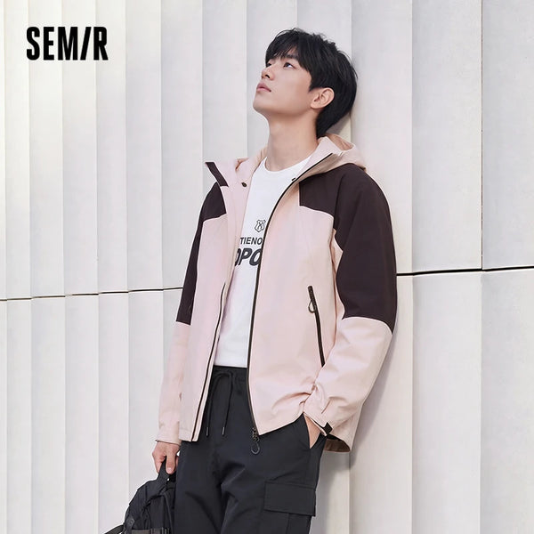 អាវក្រៅបុរស Semir ការពារទឹក ការពារខ្យល់ មានមួក ខ្យល់ចេញចូលបាន ប្រើប្រាស់បានយូរ ងាយស្រួលពាក់ក្រៅផ្ទះ ធម្មតា រដូវស្លឹកឈើជ្រុះ ពាក់ប្រចាំថ្ងៃ 2026