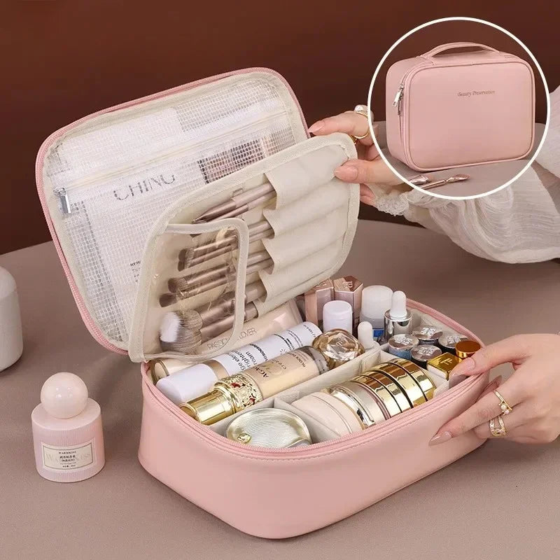 1pc Women's Cosmetic Bag Portable Storage Bag Large Capacity Luxury Makeup Bag Travel Organizer Essentials Toiletry Bags.
