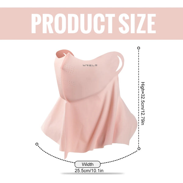 WRELS Sunscreen Mask Summer UPF 50+ Breathable UV Protection Traceless Face Protection Sun Mask Face Cover with Ear Loops Scarf