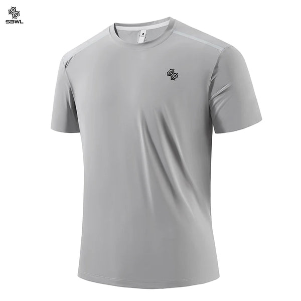 SBWL 2026 Summer Men's New High Quality Outdoor Fitness Running Breathable T-Shirt Fashion Light Fast Dry Short Sleeve Tops