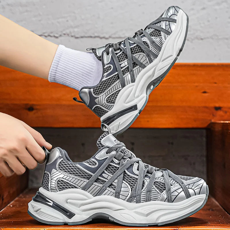 Chunky sneakers four seasons new Men's breathable light soft-sole anti-slip comfort outdoor casual walking sports running shoes