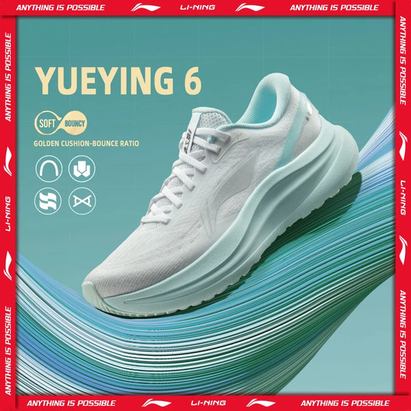 ស្បែកជើងរត់ Li-Ning សម្រាប់នារី YUEYING 6 Optimized Cushion ជាមួយនឹងប្រអប់ម្រាមជើងធំទូលាយ TEMPO BOUNSE ទ្រទ្រង់ស្ថេរភាព ស្បែកជើងប៉ាតា LiNing ARHW018