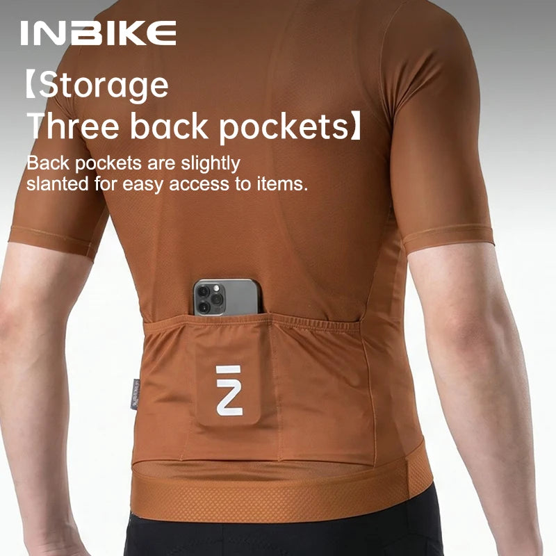 INBIKE New Pro Cycling Jersey Man MTB Jersey Road Bike Short Sleeved Shirts Road Reflective Bicycle Jersey MTB Cycling Clothing