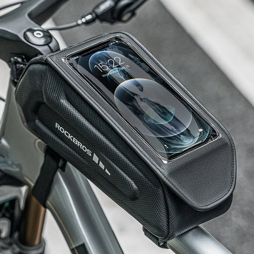 ROCKBROS Bike Bag 1.7L Phone Bag Waterproof Front Frame Cycling Bag Touch Screen Case Holder Hard Shell Bike Bag Mtb Accessories