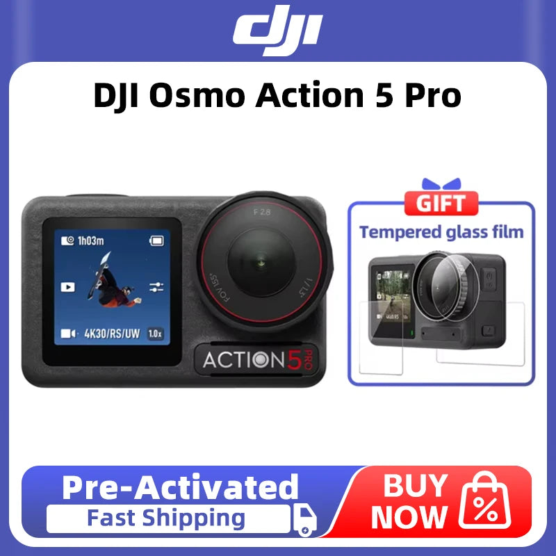 DJI Osmo Action 5 pro New 1/1.3-inch Sensor 4 hours Long Battery Life Robust Stabilization With 360° HorizonSteady