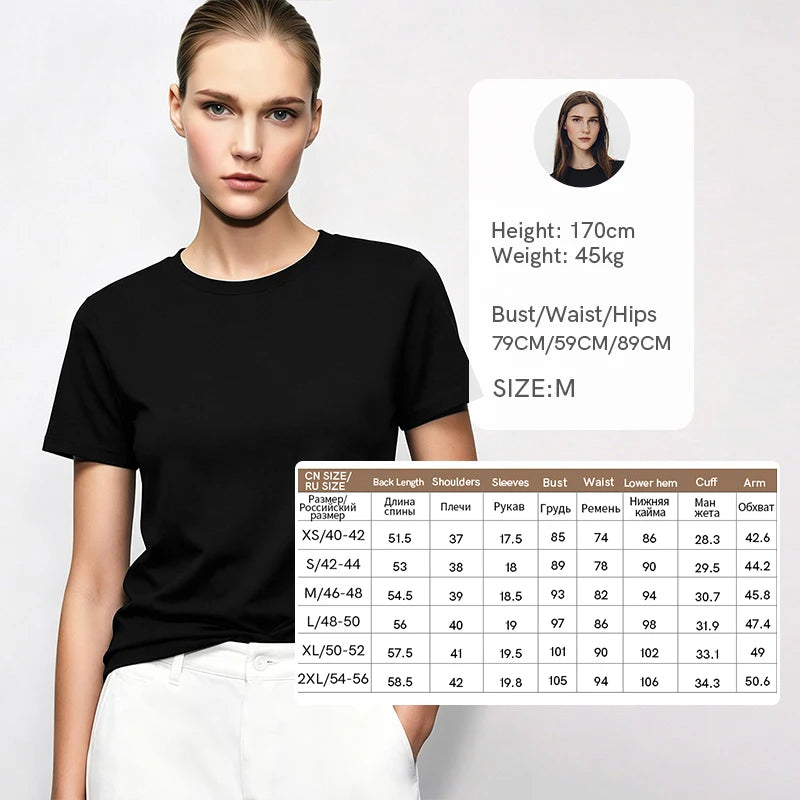 Amii Basic Women's T-Shirt 2026 Summer New Short Sleeve Crew Neck Tee Cotton Soft Stretch Casual Versatile Women Top 12612045
