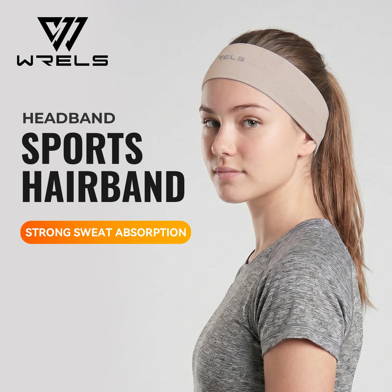 WRELS Sweatband Absorbent Sports Headband Silicone Anti Slip Hair Band Breathable Foldable Compact Men Women Running Headband