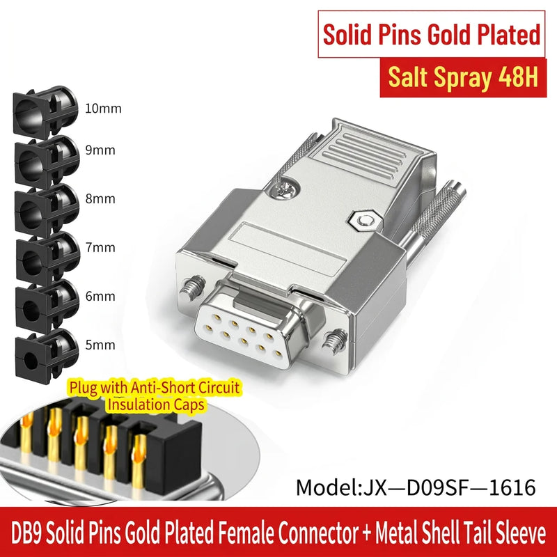 DIVEDEER Industrial DB9 Male & Female Connectors 9-Pin RS232/485 Serial Port COM Adapter Plug