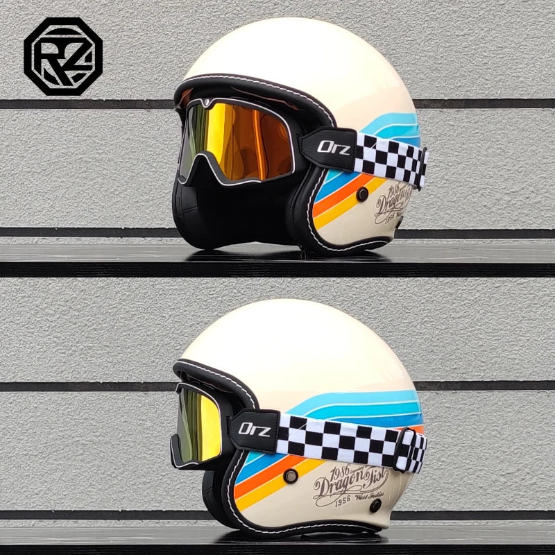 2025 High Quality Retro 3/4 Motorcycle Helmet Capacity de Moto Couple Half Helmet DOTcascos para Motos