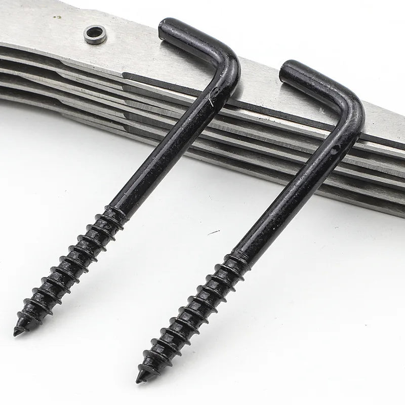 10/20pcs L Shaped Hooks Screw in Ceiling Hooks M2.4 M2.5 M2.8 M3.4 M3.7 M3.8 M4.7 Black 7 Shape Right Angle Hooks