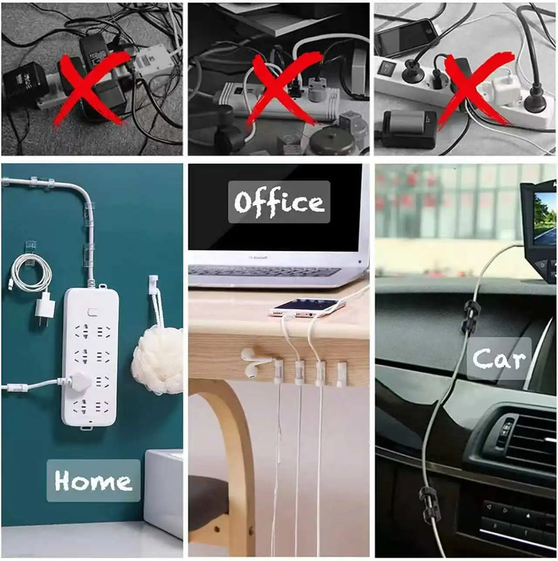 Desktop Cable Organizer with Adhesive Backing for Self-Adhesive Storage of Network Cables, Data Cables, and Fixed Wiring, a Magi