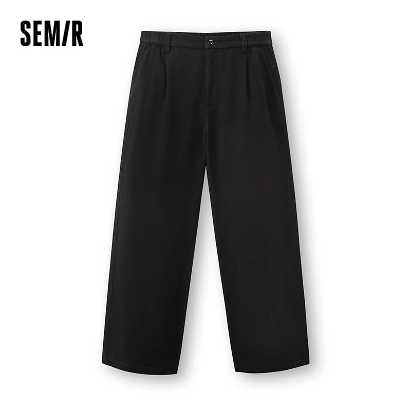Semir Men Casual Pants Brushed Fabric Versatile Loose Fit Straight Leg 2026 New Winter Daily Wear Urban Casual Style