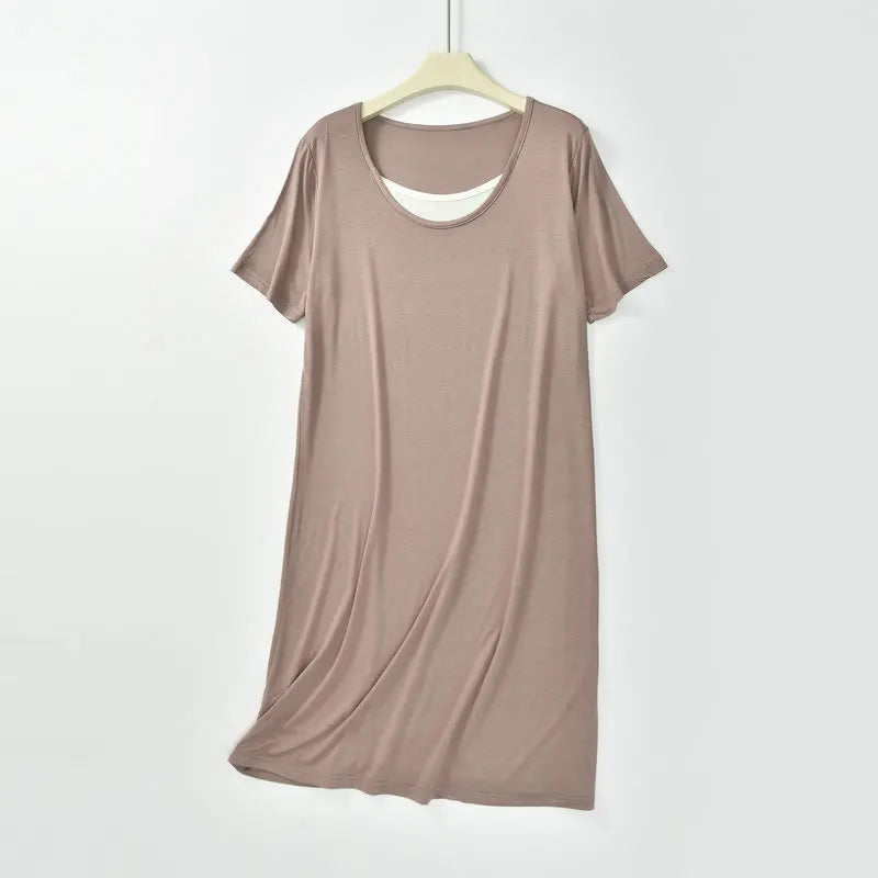 Soft Nightgowns Women's Nightie One Piece Pajamas Dress New Summer Loose Short Sleeve Sleepwear Nightwear Woman Night Dress