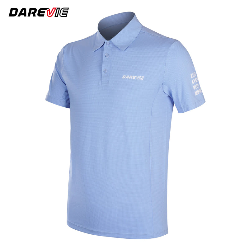 អាវយឺតជិះកង់ DAREVIE ធ្វើពីសរសៃឫស្សីធ្យូងប៉ូឡូ បច្ចេកវិទ្យាត្រជាក់ កម្រិតហ្វឹកហាត់វាយកូនហ្គោល អាវយឺតបុរសស្ងួតរហ័សសម្រាប់បុរស