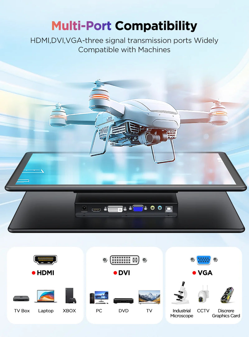 UPERFECT 15.6 Inch Touchscreen Monitor 1080P IPS Raspberry Pi Screen With VESA HDMI DVI VGA LCD Speakers For Laptop PC Phone PS4