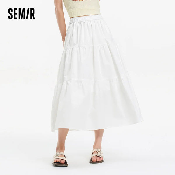 សំពត់នារី Semir ឆ្នាំ ២០២៦ ពណ៌ស ចង្កេះយឺត រចនាបថនំខេក ឆើតឆាយ ងាយស្រួលប្រើ ធម្មតា ទន់