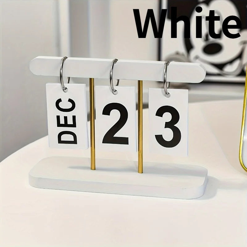 1pc Minimalist Nordic-Style Page,Turning Calendar, Perfect for Decorating Desk Or Living Room table,English text, calendar.