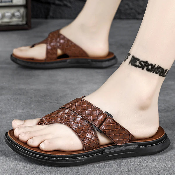 Flip-flops summer new Quick dry fashion soft-sole anti-slip comfort breathable lightweight outdoor men's casual walking slippers