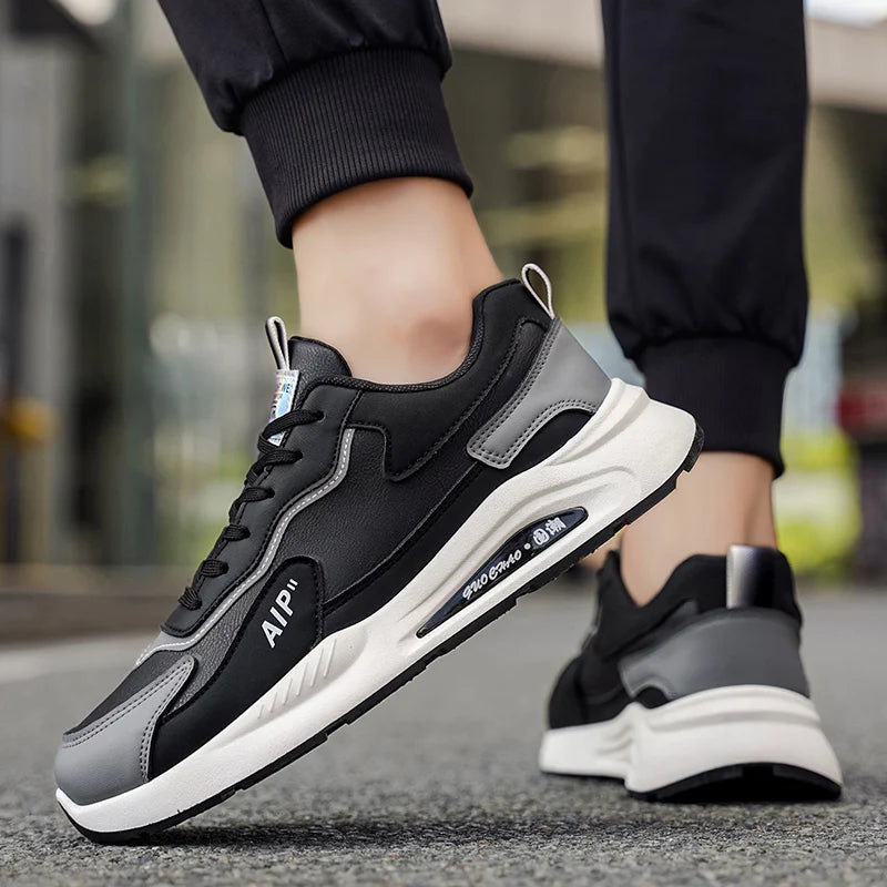 Men's casual sneakers four season soft sole non-slip outdoor racing running shoes fashion students breathable speed sports shoes