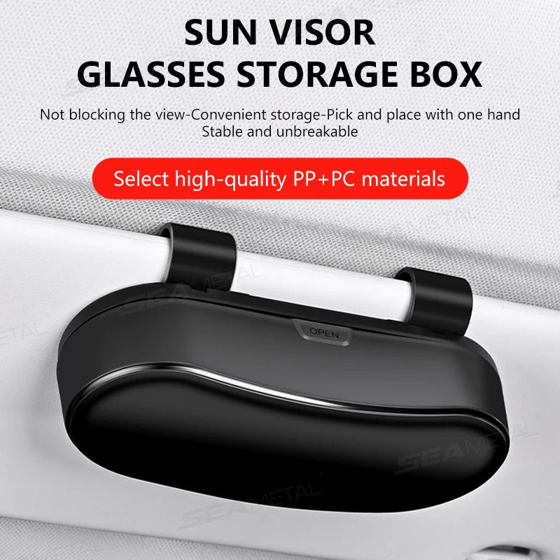 SEAMETAL Car Visor Glasses Case Premium ABS Auto Sunglasses Organizer Storage Case Anti-Scratch Protection for Car Accessories