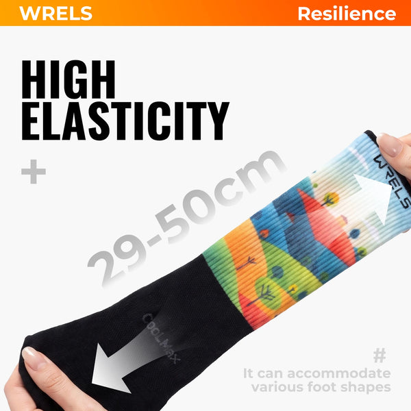 WRELS 1/2/3 Pairs Coolmax 5Finger Socks Anti‑Blister Sports Toe Socks Fast-Dry Breathable Arch Support Running Hiking Crew Socks