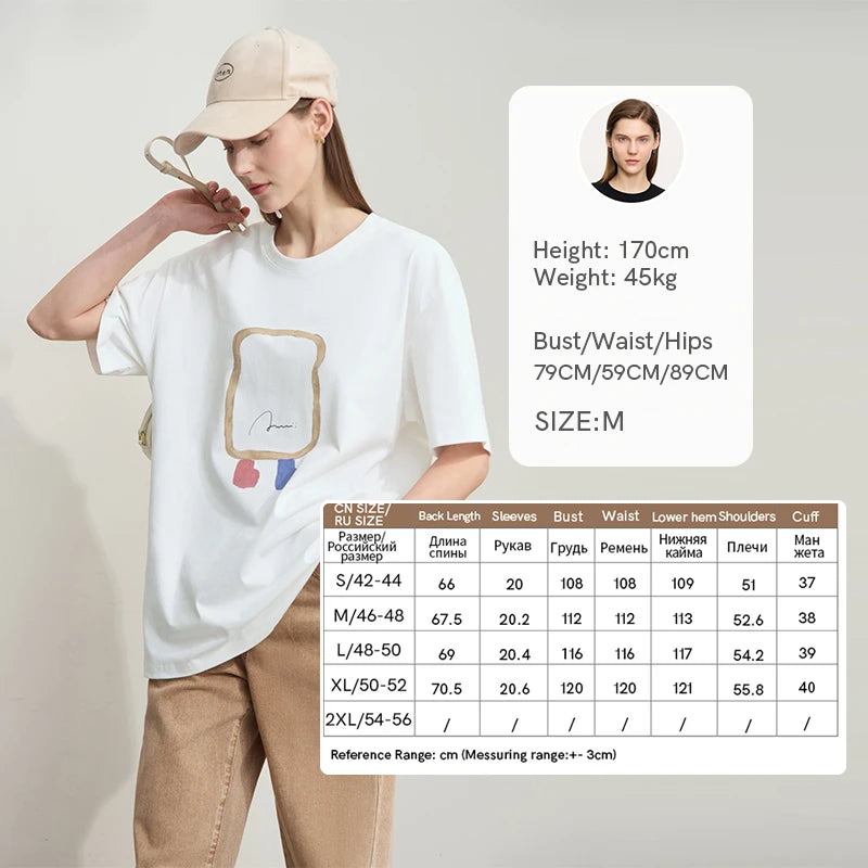 អាវយឺតរដូវក្តៅ AMII Minimalist សម្រាប់ស្ត្រី អាវយឺតដៃខ្លី O ក បោះពុម្ព នារី 2025 ម៉ូដថ្មី អាវយឺតរលុង 12542182